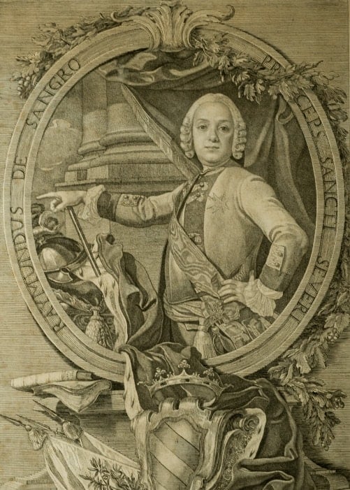 Ritartto di Raimondo di Sangro - incisione di Ferdinando Vacca