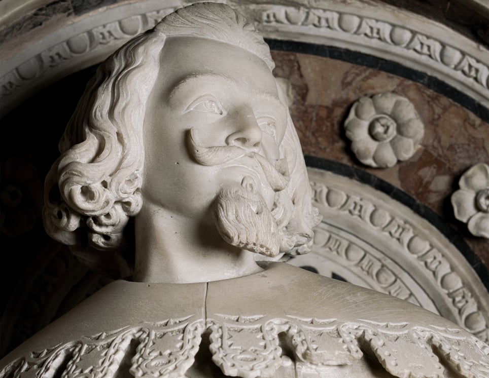 dettaglio gruppo scultoreo: monumento a paolo di sangro, quarto principe di sansevero