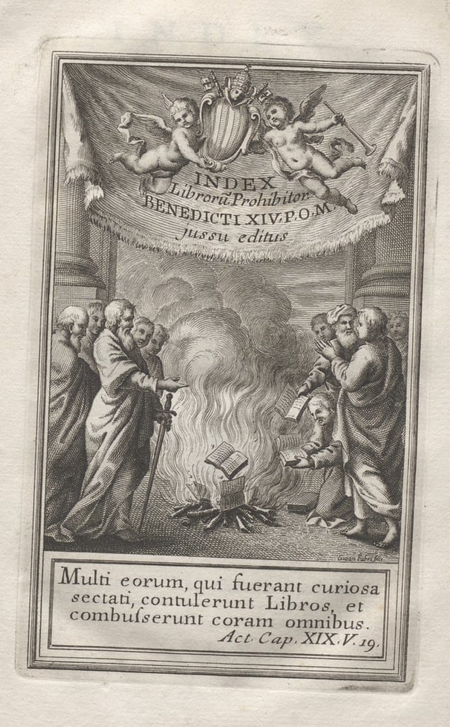 Frontespizio dell'Indice dei libri proibiti - testo in latino
