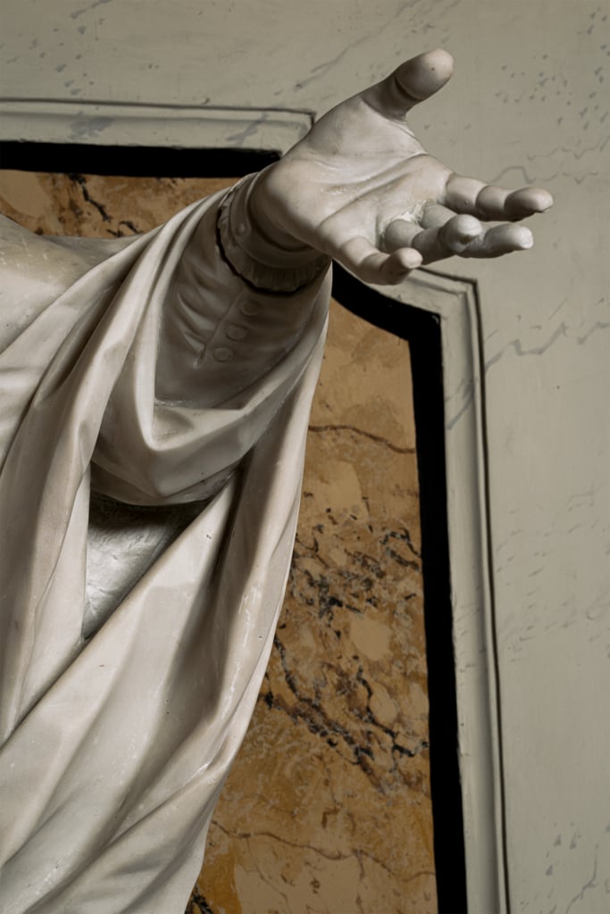 dettaglio gruppo scultoreo Santa Rosalia e Sant'Oderisio